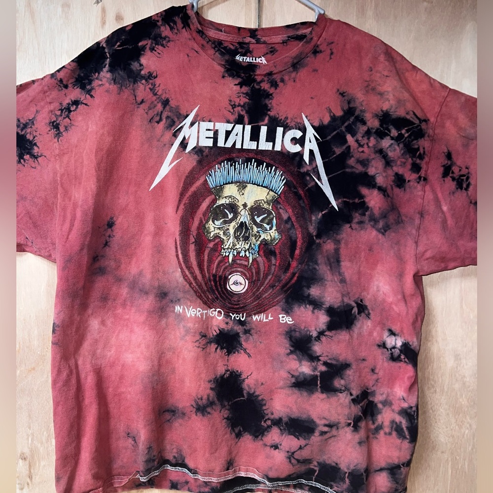Metallica In Vertigo You Will Be Pushead Tie Dye Red Black Metal Band T Shirt XL